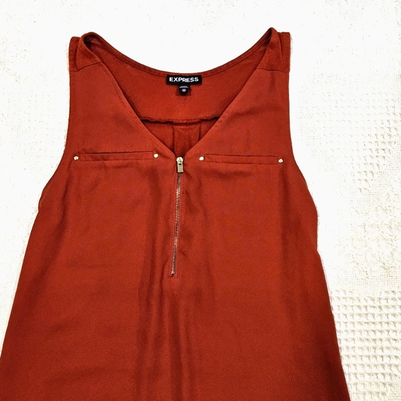 Express Hudson Burnt Orange Zip Tank Top - Picture 12 of 12